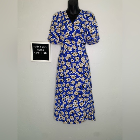 Ann Taylor Women’s Floral V Neck Maxi Wrap Dress Size 0 - Picture 1 of 14